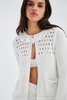 Miyoki Knitted Crop Cardigan & Shorts Matching Set In Off-White