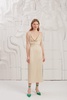 Kamea Gold Beige Cowl Neck Midi Dress