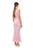 Champagne Rose Knit Dress With Feathers