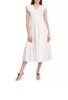 amaya smocked midi dress in white