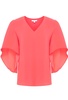 women's nina short sleeve top in fusion coral