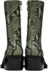 Green Snakeprint Boots