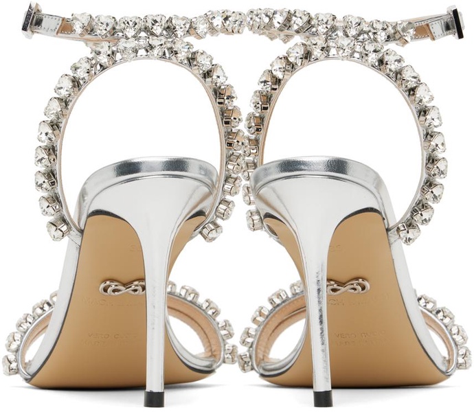 Silver Audrey Crystal Heeled Sandals