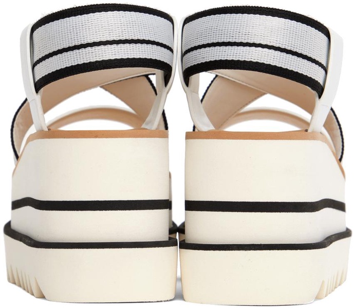 White & Black Sneakelyse Platform Heeled Sandals