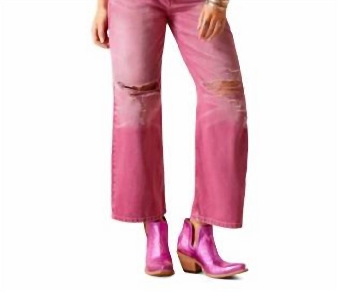 ultra high rise tomboy wide leg jeans in pink