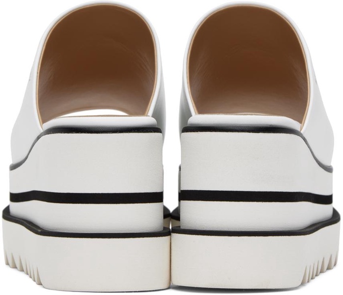 White Sneak-Elyse Platform Mules