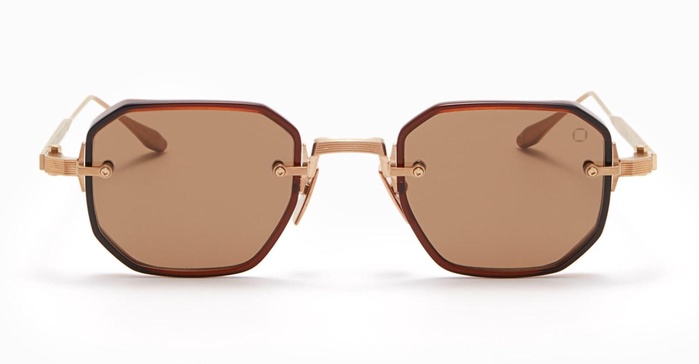 Juno-two - Brushed Gold / Brown Crystal Sunglasses