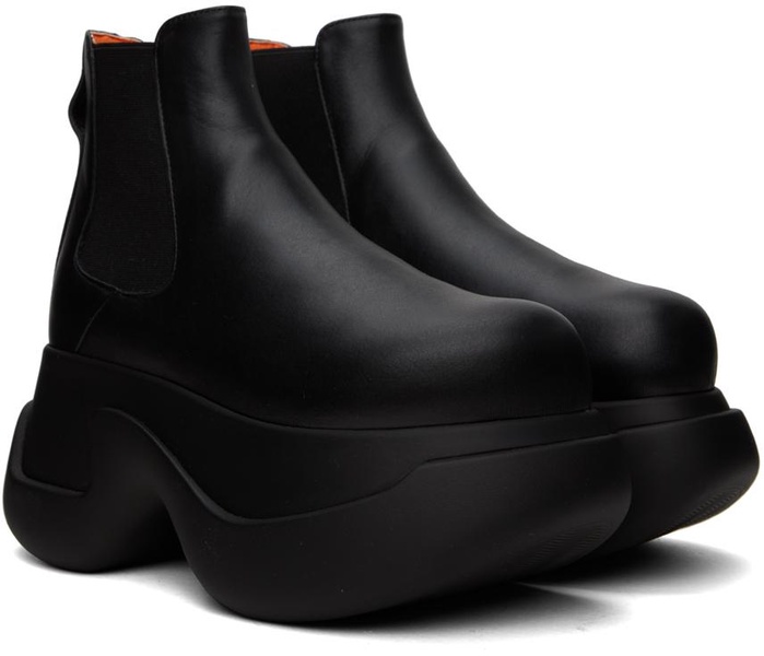 Black Chunky Chelsea Boots