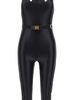 Elisabetta Franchi Logoed Elastic Shiny Jumpsuit