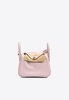 Mini Lindy 20 Verso in Mauve Pale and Gold Swift Leather in Palladium Hardware