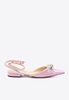 Double Bow Satin Slingback Flats