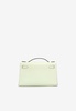 Kelly Pochette Clutch Bag in Vert Fizz Swift with Palladium Hardware