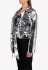 Metallic Jacket with Crystal Button