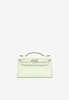 Kelly Pochette Clutch Bag in Vert Fizz Swift with Palladium Hardware