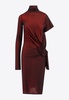 Viscose dress with asymmetric sleeves