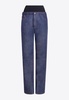 Elastic Waistband Wide-Leg Jeans