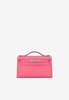 Kelly Pochette Clutch Bag in Rose Azalee Swift with Palladium Hardware