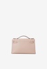 Kelly Pochette Clutch Bag in Rose Eglantine Swift with Palladium Hardware