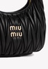 Leather Miu Wander Matelassé Hobo Top Handle Bag