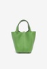 Picotin 18 in Vert Yucca Clemence Leather with Gold Hardware