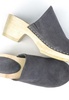 Darcie Grey Suede Block Heel Clogs