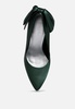 Hornet Green Satin Stiletto Pump Sandals