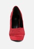 Ballard Red Monogram Satin Stiletto Pumps