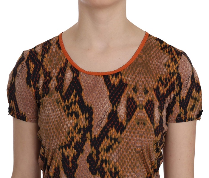 Just Cavalli Snake Skin Print Short Sleeve Top T-shirt