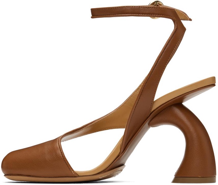 Tan Leather Heeled Sandals