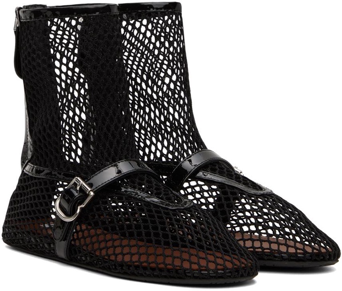 Black Fishnet High Boots