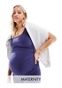 Mamalicious Maternity seamless support tank top in navy blue - part of a set