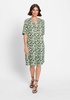 Women's Elbow Sleeve Leaf Print Dress