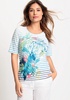 Women's Cotton Blend Short Sleeve Multi Print Statement Tee