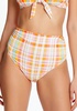 hip to be square high waist swim bottoms in yellow multi