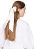 Off-White Embellished Satin Bow Hair Clip