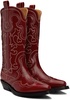 Red Mid Shaft Embroidered Western Boots