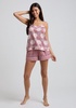 Camilla Aster Pachwork Cami & Short Pyjama Set In Pink