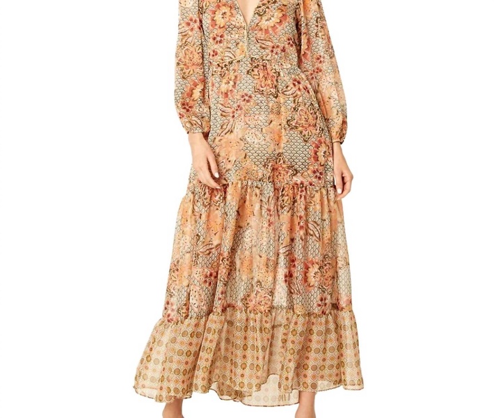 anahita dress in flora tile mix