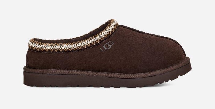 Tasman contrast-stitch suede and shearling slippers