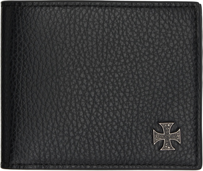 Black Bifold Logo Embossed Wallet