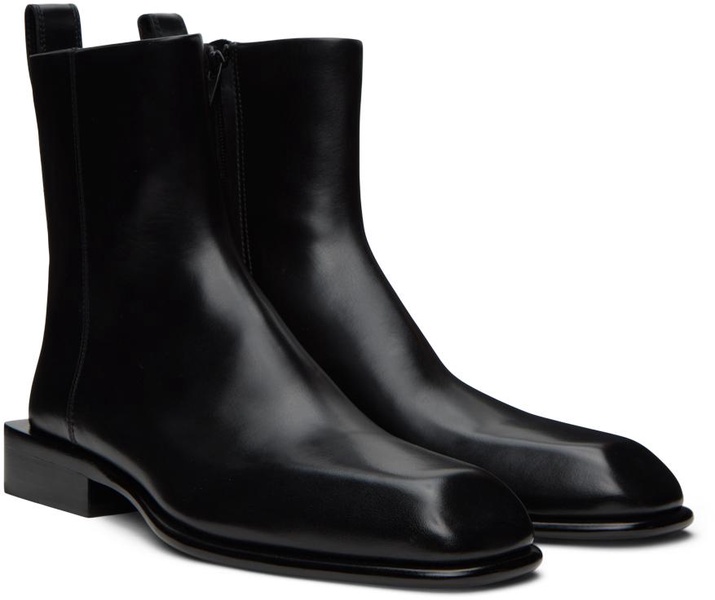 Black Throttle Leather Boots