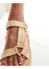 Public Desire Hazard chunky sandals with raffia in natural