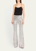 Stretch Sequin Flare Pants