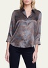 Dani Safari-Printed Silk Blouse