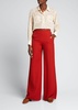 Wide-Leg Crepe Trousers