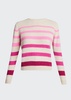 Horizon Stripe Simple Crew Cashmere Sweater