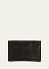 Men's Matte Alligator Leather Envelope Card Case