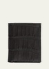 Men's Matte Alligator Leather Bifold Wallet w/ ID Window