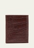 Men's Matte Alligator Leather Bifold Wallet w/ ID Window