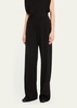 Logo Banded Straight Leg Wool Pants